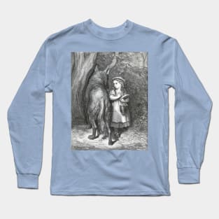 Red Riding Hood Meets Father Wolf - Gustave Dore Long Sleeve T-Shirt